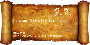 Frumm Nikoletta névjegykártya